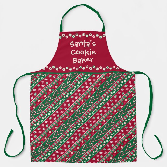 Tablier Père Noël Cookie Baker l Vieux Noël Candy (Recto)