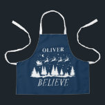 Tablier Père Noël croient Noël traditionnel bleu photo<br><div class="desc">Père Noël croient Noël traditionnel vacances moderne marine bleu et blanc photo préférez la cuisson tablier cadeau conception.</div>