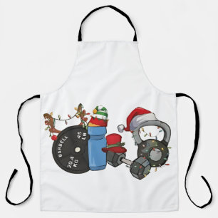 Tablier Père Noël drôle haltères musculation gym Noël