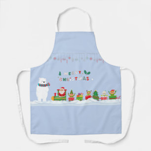 Tablier Père Noël et l'ours polaire