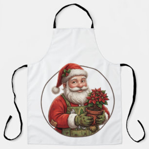 Tablier Père Noël jardinier Ornement de Noël poinsettia