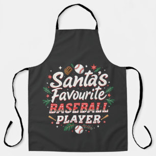 Tablier Père Noël Joueur favori de baseball Arbre de Noël