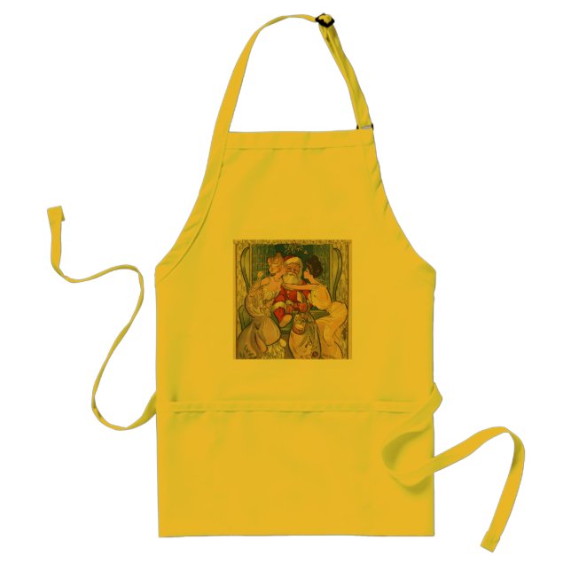 Tablier Père Noël Kissing Vintage Christmas Card (Devant)