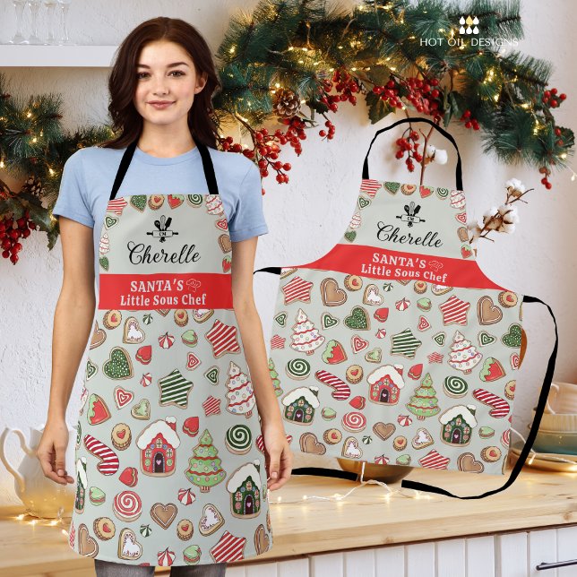 Tablier Père Noël Little Sous Chef Apron (Create delicious holiday meals this season in this adorable Santa's Little Sous Chef Apron.)