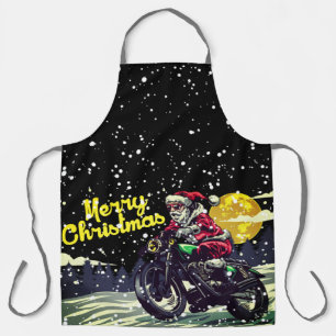 Tablier Père Noël Motard Drôle Joyeux Noël