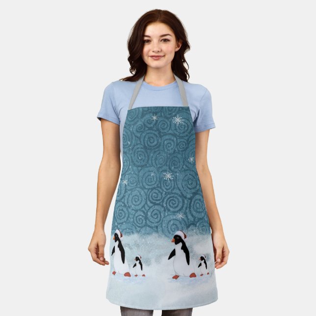 Tablier Père Noël Penguins Apron (Porté)