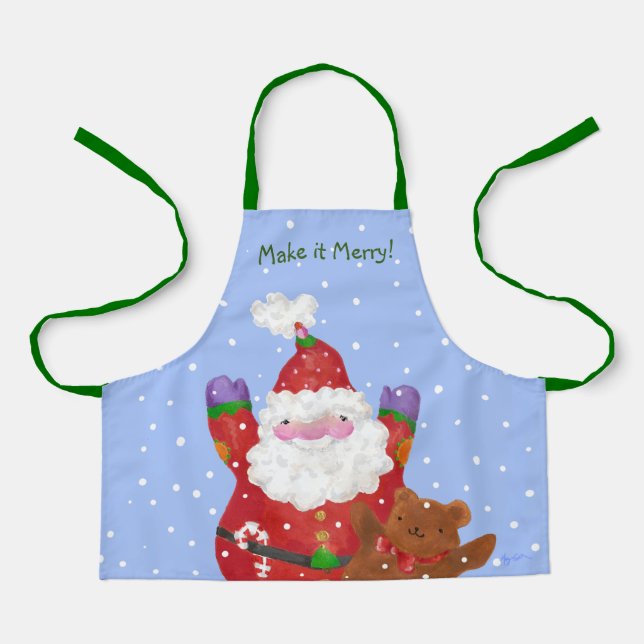 Tablier Père Noël pour enfants et Teddy Apron (Recto)