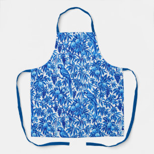Tablier Perroquets bleus dans un jardin tropical
