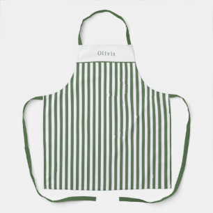 Tablier Personalised Forest Green Stripe Pattern Apron (M)