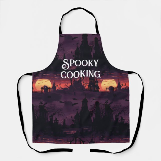 Tablier  Personalizable para Cocina Espeluznante Halloween (Recto)