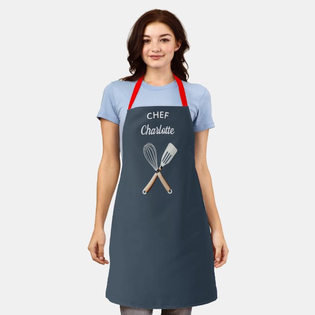 Tablier Personalized apron, custom name apron (Porté)