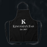 Tablier Personalized Black Apron with Name & Monogram – Ho<br><div class="desc">Serve drinks in personalized style with this custom apron. Perfect for bartenders,  hosts,  or home bar enthusiasts. Matches your custom bar mat set.</div>