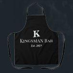 Tablier Personalized Black Apron with Name & Monogram – Ho<br><div class="desc">Serve drinks in personalized style with this custom apron. Perfect for bartenders, hosts, or home bar enthusiasts. Matches your custom bar mat set.</div>