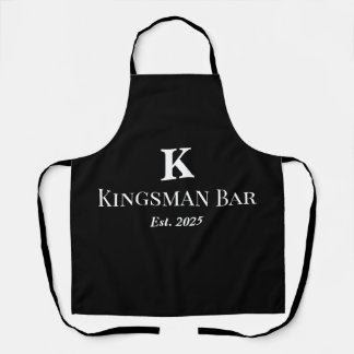Tablier Personalized Black Apron with Name & Monogram – Ho