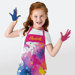 Tablier Personalized Colorful Artist Paint Splash<br><div class="desc">A fun and colorful paint splash apron for an artist. Personalize it with their name. Designed for you by Blackberry Boulevard.</div>