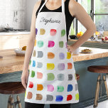 Tablier Personalized Colorful Pattern<br><div class="desc">This apron features a colorful watercolor abstract pattern.  
It is easily customizable. 
Original Watercolor © Michele Davies.</div>