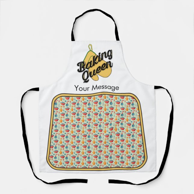 Tablier Personalized Custom "Baking Queen" (Recto)