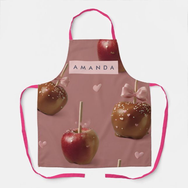 Tablier Personalized Cute Caramel Apple Pattern Apron (Recto)