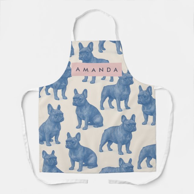 Tablier Personalized Cute French Bulldog (Recto)