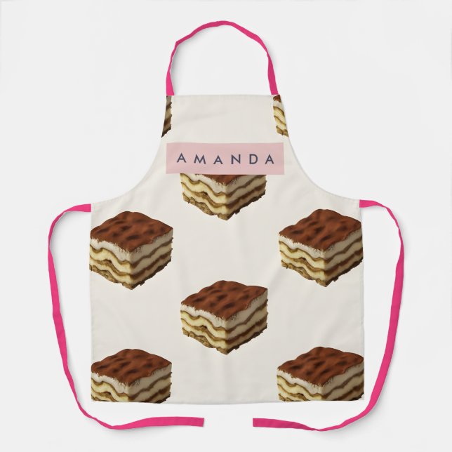 Tablier Personalized Delicious Tiramisu Dessert Pattern (Recto)