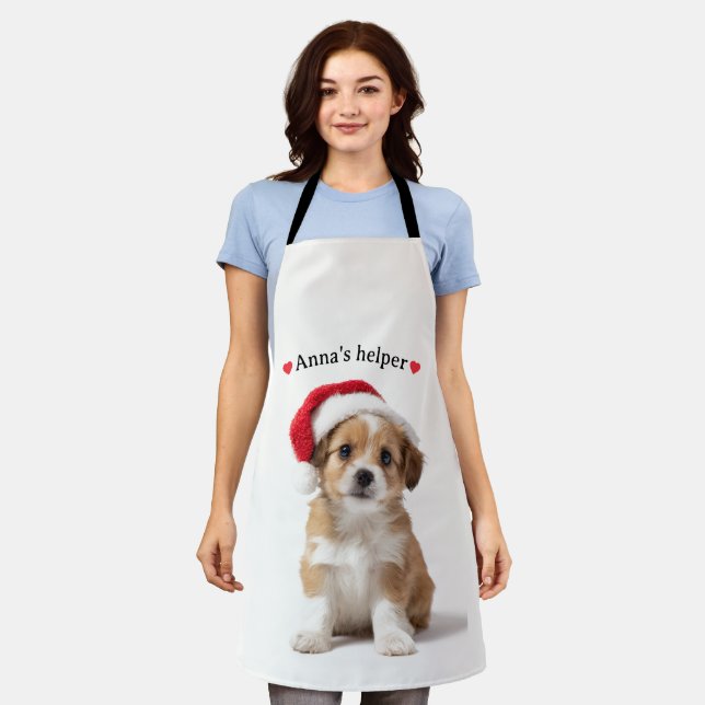 Tablier Personalized Dog Apron – Custom Photo &amp; Text (Porté)