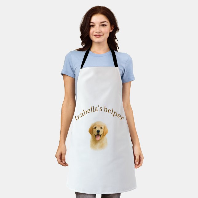 Tablier Personalized Dog Apron | Custom Photo & Text (Porté)