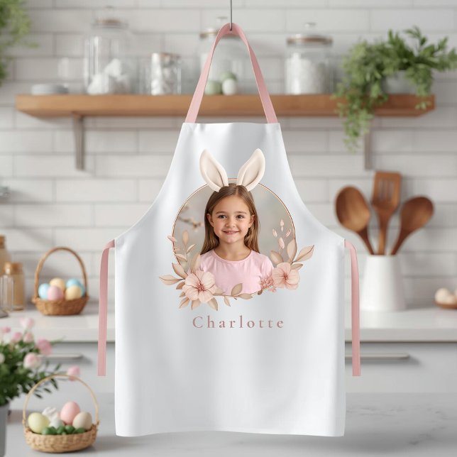 Tablier Personalized Easter Bunny Photo Apron for Kids (Créateur téléchargé)