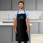 Tablier Personalized Editable Colors Elegant Script Mr<br><div class="desc">Personalized Apron that you can add your name featuring the word "Mr" in elegant script against an editable background color (click the customize button and change background color). You can even change the strap color (accessible on the product page itself) to whatever color you wish. It makes a great gift...</div>