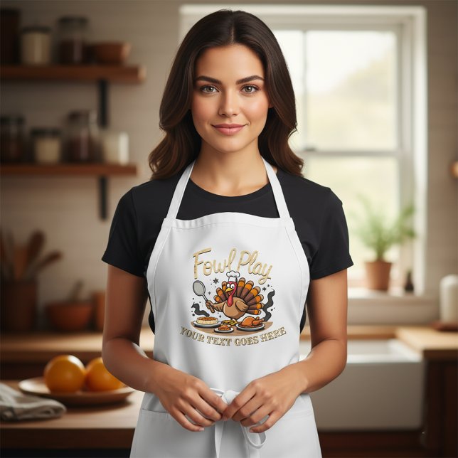 Tablier Personalized "Fowl Play" Funny Thanksgiving (Créateur téléchargé)