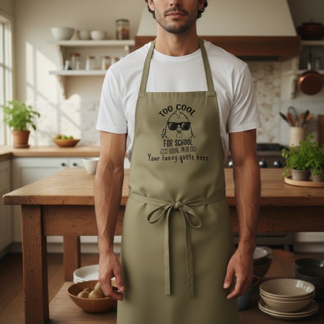 Tablier Personalized Funny Apron Too Cool for School (Créateur téléchargé)