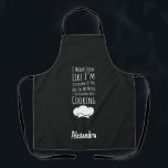 Tablier Personalized Funny Cooking Gifts Humor Mother<br><div class="desc">Funny Custom Apron for Chefs & Home Cooks | "I Might Look Like I'm Listening... " Quote | Personalized Name Wear your secret kitchen thoughts with pride on this funny custom apron! This unique, protective apron features the hilariously accurate quote, "I Might Look Like I'm Listening But In My Mind...</div>