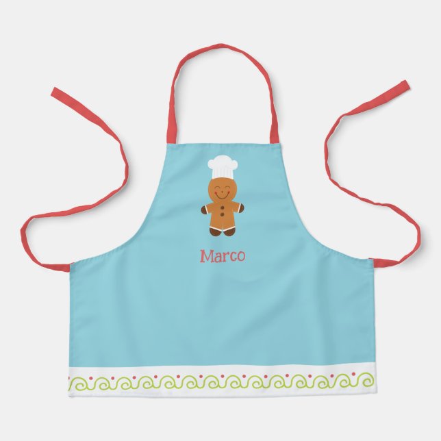 Tablier Personalized Gingerbread Chef Kids Apron (Recto)