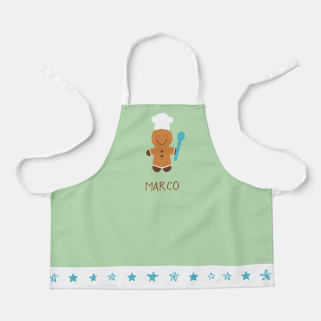 Tablier Personalized Gingerbread Chef Kids Apron (Recto)