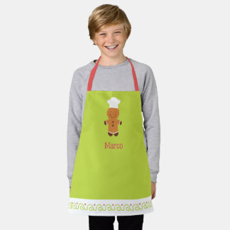 Tablier Personalized Gingerbread Chef Kids Apron