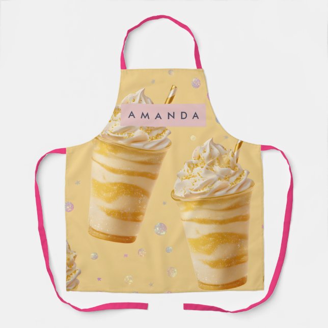 Tablier Personalized Golden Caramel Swirl Milkshake (Recto)