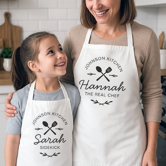 Tablier Personalized Holiday Baking Apron Matching set Duo (Créateur téléchargé)