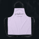 Tablier Personalized Homemade with Love Kitchen purple<br><div class="desc">Let's get baking. Customize the script Name on this personalized purple apron. Seen here in red with white typography in a stylish treatment. Encourage the sweet baker in your life, a small business bakery owner with a special gift. Perfect for baking those yummy goodies, treats, cakes, cookies and more. Featuring...</div>
