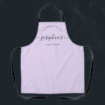 Tablier Personalized Homemade with Love Kitchen purple<br><div class="desc">Let's get baking. Customize the script Name on this personalized purple apron. Seen here in red with white typography in a stylish treatment. Encourage the sweet baker in your life, a small business bakery owner with a special gift. Perfect for baking those yummy goodies, treats, cakes, cookies and more. Featuring...</div>
