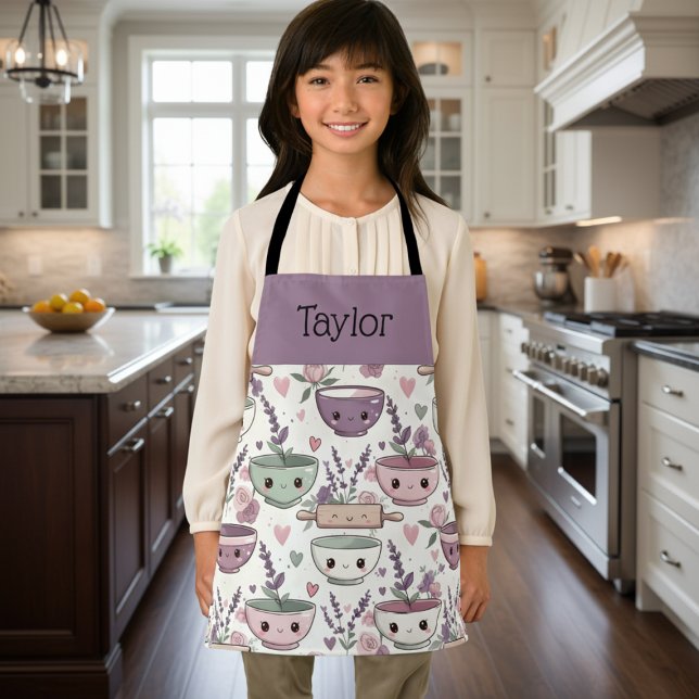 Tablier Personalized Kids Apron Adorable Smiling Mom Me (Créateur téléchargé)