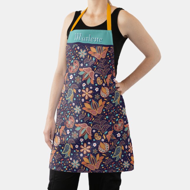Tablier Personalized Modern Floral Apron (Insitu)