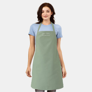 Tablier Personalized Modern Simple Script Sage Green