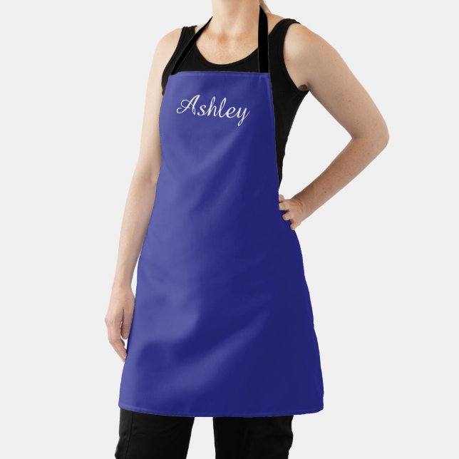 Tablier Personalized Name Stylish Modern Elegant Dark Blue (Insitu)