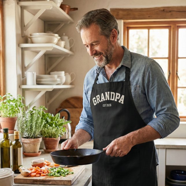 Tablier Personalized New Grandpa Est Date Father's Day (Créateur téléchargé)