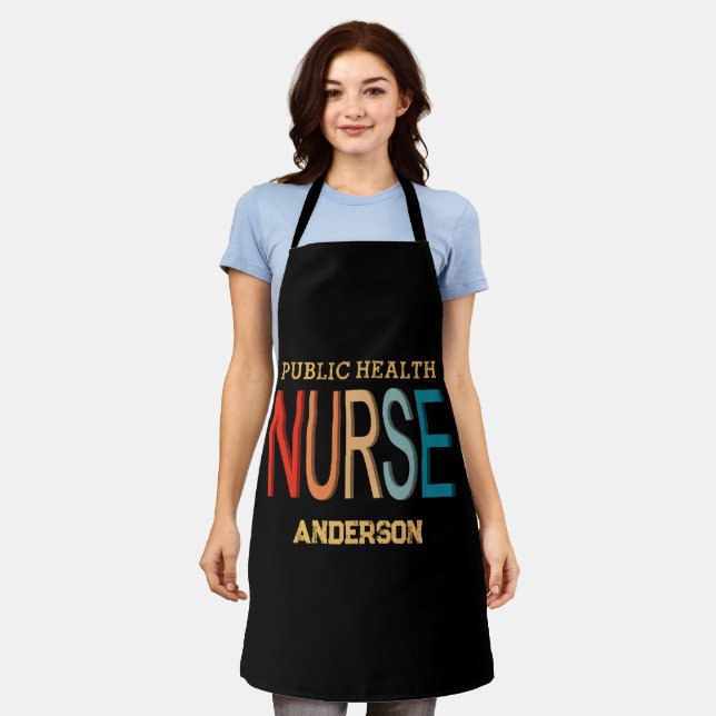 Tablier Personalized Public health nurse RN gifts (Porté)