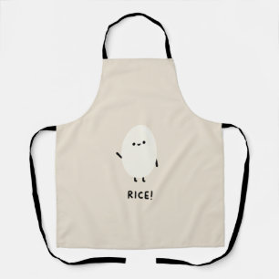 Tablier personnage de riz mignon minimal kawaii drôle desi