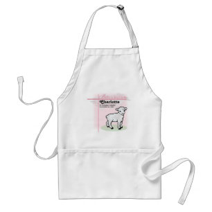 Tablier Personnalisable, Baptême, Rose, Fille, Agneau