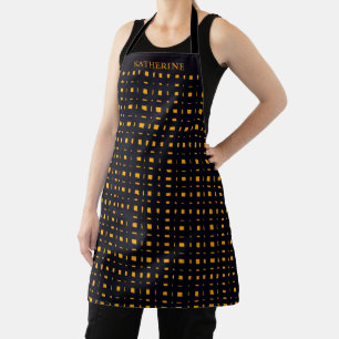 Tablier Personnalisable Damier de couleur noir jaune orang