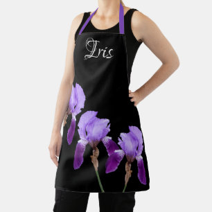 Tablier Personnalisable Iris nom joli iris violet fleuri