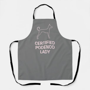 Tablier Personnalisable Podenco Chien Rose Silhouette