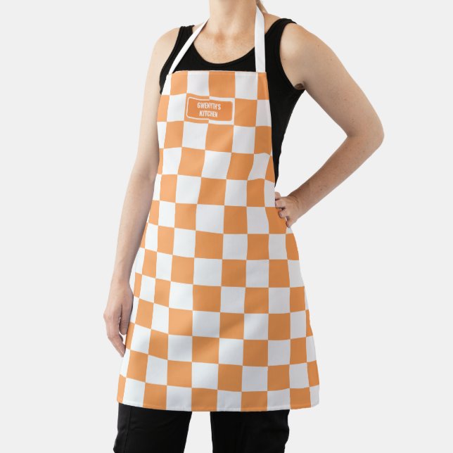 Tablier Personnalisé À damiers orange (Insitu)